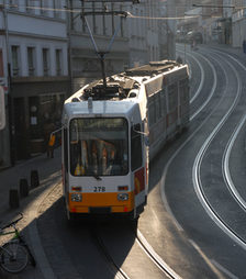 Straßenbahn in der Gaugasse